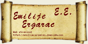 Emilije Ergarac vizit kartica
